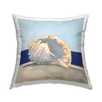 Stupell Industries Seashell Still Life Square Decorative Printed Throw Pillow, 18 x 18