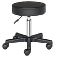 thumbnail image 5 of Hassch Swivel Stool, Black PU Leather Padded Round Rolling Seat with Wheels, Max 300lbs Load, 18.11"-24" Adjustable Seat Height, for Home Office, Salon, Barber Shop, 5 of 10