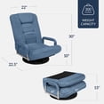 thumbnail image 3 of Songqin Swivel Gaming Chair 360 Degree Multipurpose Floor Chair Rocker for TV, Reading, Playing Video Games w/Lumbar Support, Armrest Handles, Adjustable Foldable Backrest - Dusty Blue, 3 of 16