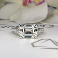 thumbnail image 2 of Emerald Cut Mossianite Gemstone Ring 925 Sterling Silver Ring For Women Solitaire Engagement Ring, 2 of 3