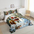 thumbnail image 3 of jejeloiu Kawaii Squirrel Cute Santa Claus Christmas Snowmen Twin Comforter Set,Reversible Lightweight Room Decor,2pcs, 3 of 8
