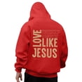 thumbnail image 2 of Mens Hoodies Pullover 2025 Fall Winter Long Sleeve Love Like Jesus Christian Hoodie with Pockets Hooded Sweatshirt, 2 of 6
