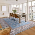 thumbnail image 3 of Softlife Elegant Boho Low Pile Rug Ultra Non-Slip Machine Washable Easy to Clean,6'x9',Blue, 3 of 8