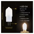 5PCS Super Bright G4 1.2w Silica Gel 12v Cob Led Lamp Light Spotlight