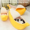 thumbnail image 3 of Cats Comfortable Plush Puppy Bed Banana Cat Bed House Funny Cute Cozy Convenient cat bed Warm Durable Pet Supplies, 3 of 10