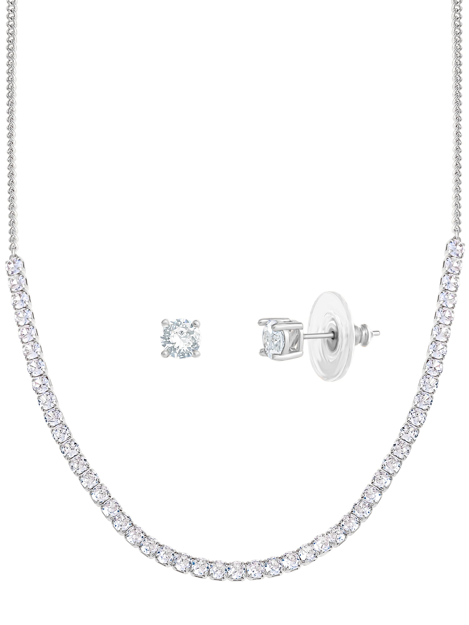 【関税&送料込】Self Portrait Brass Necklace With Crystals Self Portrait Brass necklace with crystals - Silver | PF25621NSL