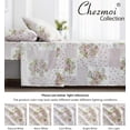 thumbnail image 5 of Chezmoi Collection Rosy 4-Piece Floral Patchwork Cotton Sheet Set Queen, Ivory Green Pink Flower Polka Dot Floral Patchwork Printed 100% Cotton Bed Sheets, 5 of 9
