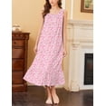 thumbnail image 2 of Ekouaer 2 Pack Nightgowns for Women Sleeveless Long Night Gowns Victorian Nightdress with Pockets Soft Ladies Gown, 2 of 6