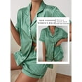 thumbnail image 6 of SLADYGLO Women Strip Lapel Collar Short Sleeve Chest Pocket Shorts Pajamas Set, 6 of 6