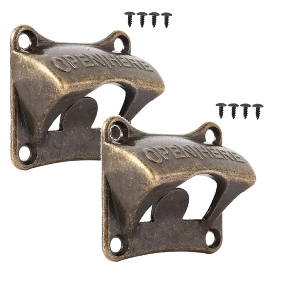 LQXZWJY Old Style Bottle Opener,Wall Mounted Cast Iron Beer Bottle Opener Black Strong Durable - Antique Copper Mountable Soda Bottle Top Opener for Wood Table Cooler Board