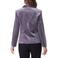 thumbnail image 3 of INSPIRE CHIC Women's Velvet Blazer Solid Color Shawl Collar One Button Wear-to-Work Suit Jacket 2XL Dusty Purple, 3 of 6