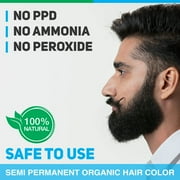 Vegetal Organic Beard Hair Dye Hair Color For Men Soft Black 25gm for All Hair Type
