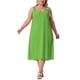 thumbnail image 2 of Vestido de verano sin mangas de talla grande para mujer Agnes Orinda, vestido maxi casual de tirantes en verde hierba 3X, 2 of 6