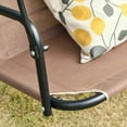 thumbnail image 4 of GVN Outdoor Porch Swings,Hanging Porch Swings,2-Seater Patio Swing Chair, Outdoor Adjustable Canopy Porch Swing with Armrests, Texeline Fabric and Steel Frame, Brown, 4 of 11
