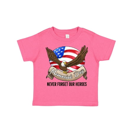 

Inktastic Memorial Day- Never Forget Our Heroes- Bald Eagle Gift Toddler Boy or Toddler Girl T-Shirt