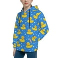 thumbnail image 2 of Pofeuu Cute Yellow Rubber Ducks Print Kids Pullover Hoodies Warm Thick Hooded Sweatshirt with Packet for Boys Girls-Large, 2 of 6