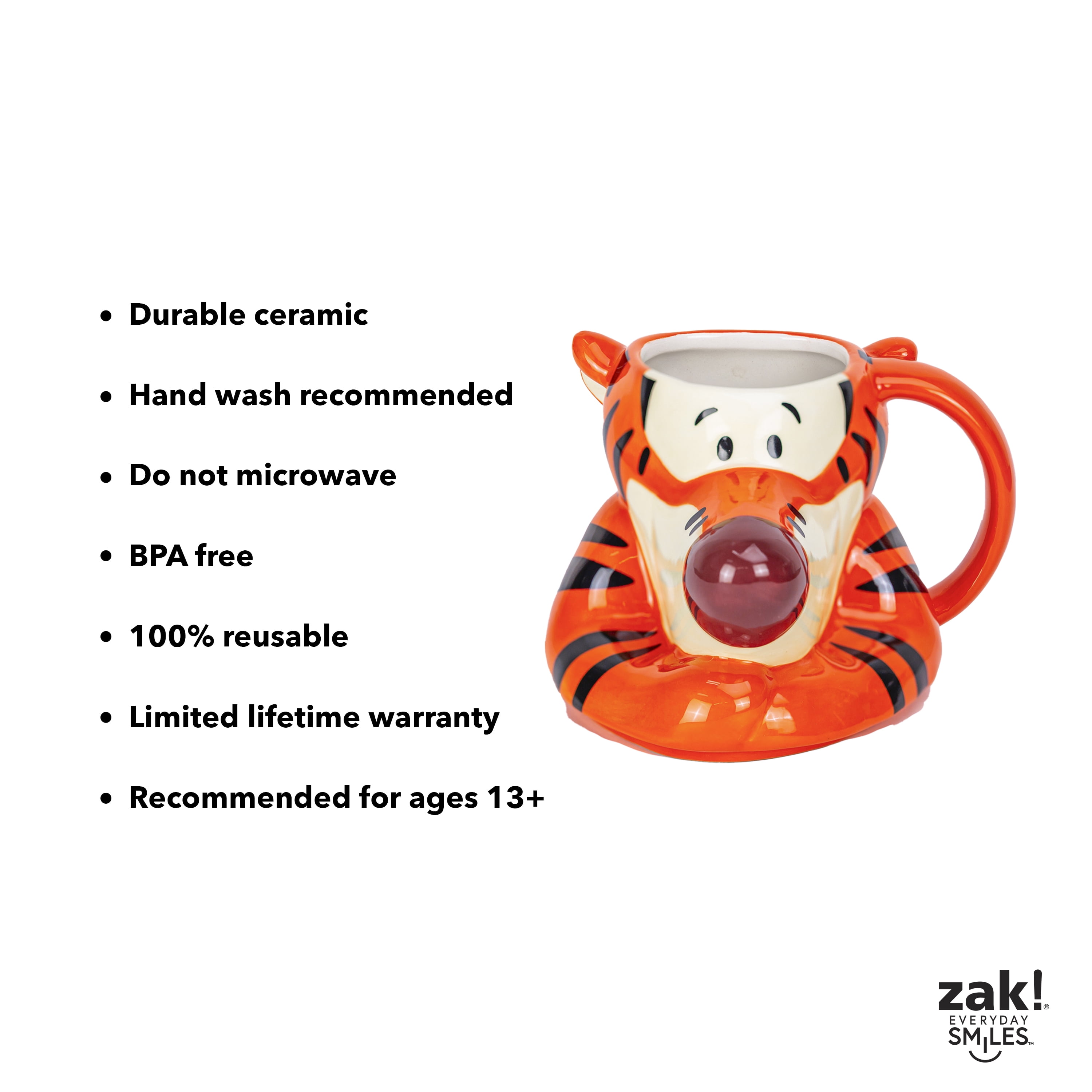 Zak Designs Winnie the Pooh Sculpted Mug, Tigger