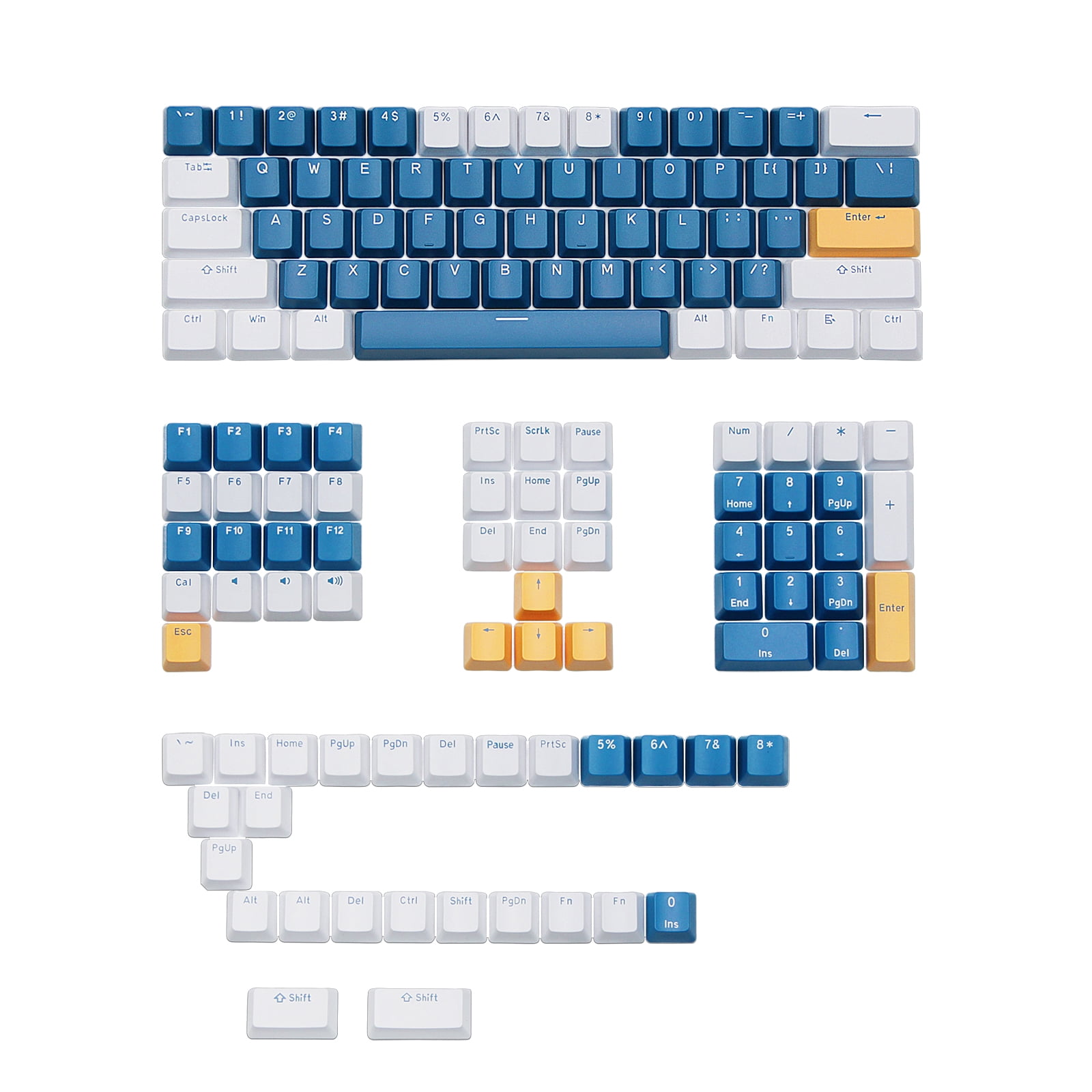 Hyssop PBT Keycaps OEM Profile Doubleshot Keycaps Cherry MX for 61 64 84 87 108 MX Switches Mechanical Keyboard