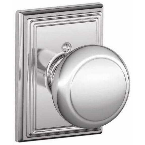 Schlage F170 Andover With Addison Rose Half Dummy Bright Chrome Finish