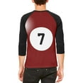 thumbnail image 2 of Halloween Billiard Pool Ball Seven Costume All Over Mens Raglan T Shirt White-Black X-LG, 2 of 2