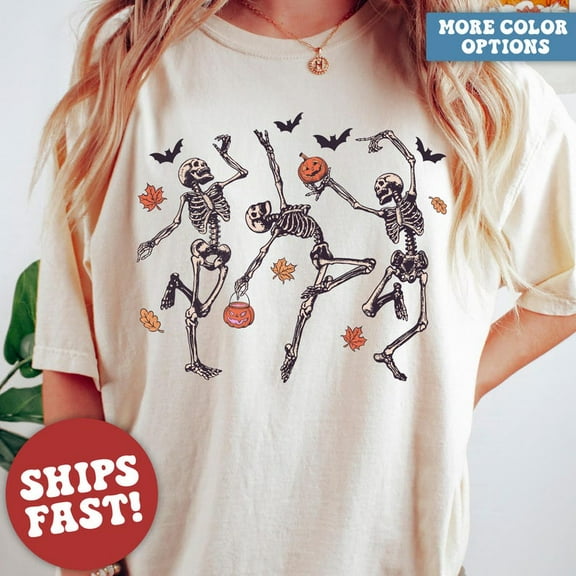 Dancing Skeleton Shirt, Halloween Shirt, Halloween Costume, Pumpkin Shirt, Retro Halloween Shirt