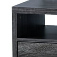 thumbnail image 2 of 1 Drawer Wooden End Table with 2 Open Shelves, Gray, 2 of 5