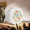 thumbnail image 6 of Fuzoiu Racket and Tennis Ball Print Portable Jewelry Box,Round Mini Leather Travel Jewelry Case,Small Travel Jewelry Organizer,Jewelry Holder for Ring Necklace Earring for Women Girls-White, 6 of 7
