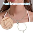 thumbnail image 1 of Xihbxyly Collar Estilo Punk, Diseño de Cadena Gruesa para Clavícula, Colgante de Corazón, Accesorio de Moda para Mujer, Regalo Perfecto para Enamorados, Aniversario, San Valentín, Material de Aleació, 1 of 2