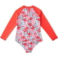 thumbnail image 4 of LYMAYTER Kids Girls Summer Bathing Suit One Piece Long Sleeve Printed Bikini Swimsuits Toddler Girls Hawaiian Swimwear for 4-12 Years, 4 of 8
