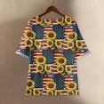 thumbnail image 4 of Women's 250th Anniversary USA Shirt Mid Sleeve Independence Day Top 4th of July Shirts America 250 Merchandise Loose Star Print Tee, 4 of 5
