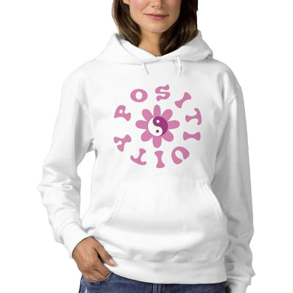 Positivity With Groovy Flower Hoodie Women -Image by Shutterstock, Female Small