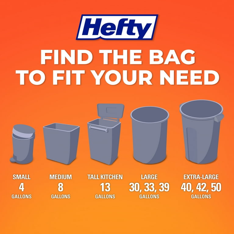 Hefty Gallon Small Garbage Bags, Fabuloso Scent, Drawstring, 20