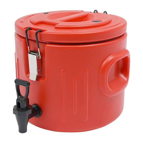Red Insulated Beverage Container - 10L Insulated Beverage Cooler Bucket for Drinks, Beer, and Wine - Portable and Durable Cooler for Parties, Picnics, and Outdoor Events