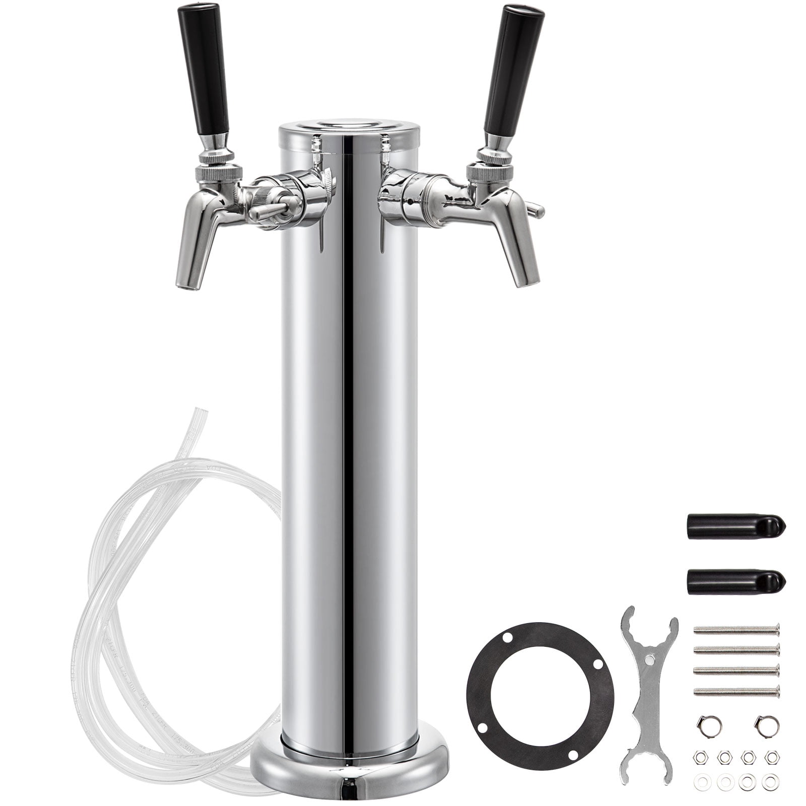 Single Tap Faucet Stainless Chrome Draft Beer Tower Brew Bar For Kegerator Gift 