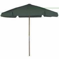 Fiberbuilt Home 7BPU-6R-WDO-TX-Forest Green 7.5 ft. Hex Beach Umbrella 6 Rib Push Up Natural Oak with Forest Green Vinyl Coated Weave Canopy
