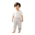 thumbnail image 5 of jiaxiM Boys Cotton Linen Harem Pants Elastic Waist Loose Lightweight Breathable Long Bloomers Kid Summer Casual School Joggers Baggy Beach Trousers, 5 of 5
