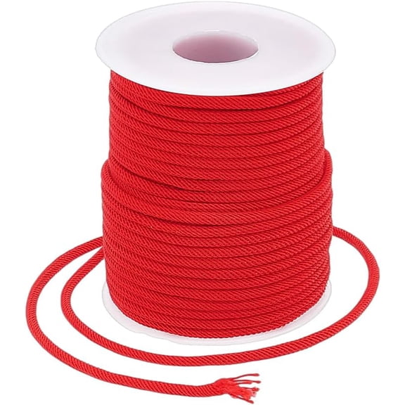 21.8 Yards 3mm Nylon Cord Nylon Thread Beading String Piping Cord Bracelet String for Kumihimo Macrame Cord Chinese Knotting Cord for Jewelry Making DIY Crafts Red