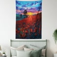 thumbnail image 3 of Country Decor Wall Hanging Tapestry, Scenery of Poppy Flower Garden on Valley with Horizon and Fairy Clouds at Sunset Paint, Bedroom Living Room Dorm Accessories, 60 X 80 Inches, by Ambesonne, 3 of 5