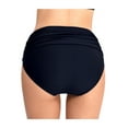 thumbnail image 3 of Women’s High Waist Bikini Bottoms Shirred Tankini Briefs Ruched Swim Short Stretchy Swimsuit Bottoms, 3 of 5