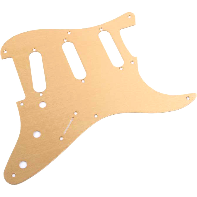 1-Ply Gold Anodized Aluminum 8-Hole Mount S/S/S Stratocaster Pickguard