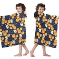 thumbnail image 4 of Happy Halloween Pumpkin Pattern Hooded Bath Towel，50"x30" for Ages 3 To 12 Kids, Quick Dry Lightweight Soft Microfiber Hood Beach Towel Cover Up for Kids, 4 of 7