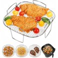 thumbnail image 4 of 1PC 304 Stainless Steel Dehydrator Rack Square Air Fryer Rack Multipurpose Square Air Fryer Accessory for Universal Kitchen Use, 4 of 6