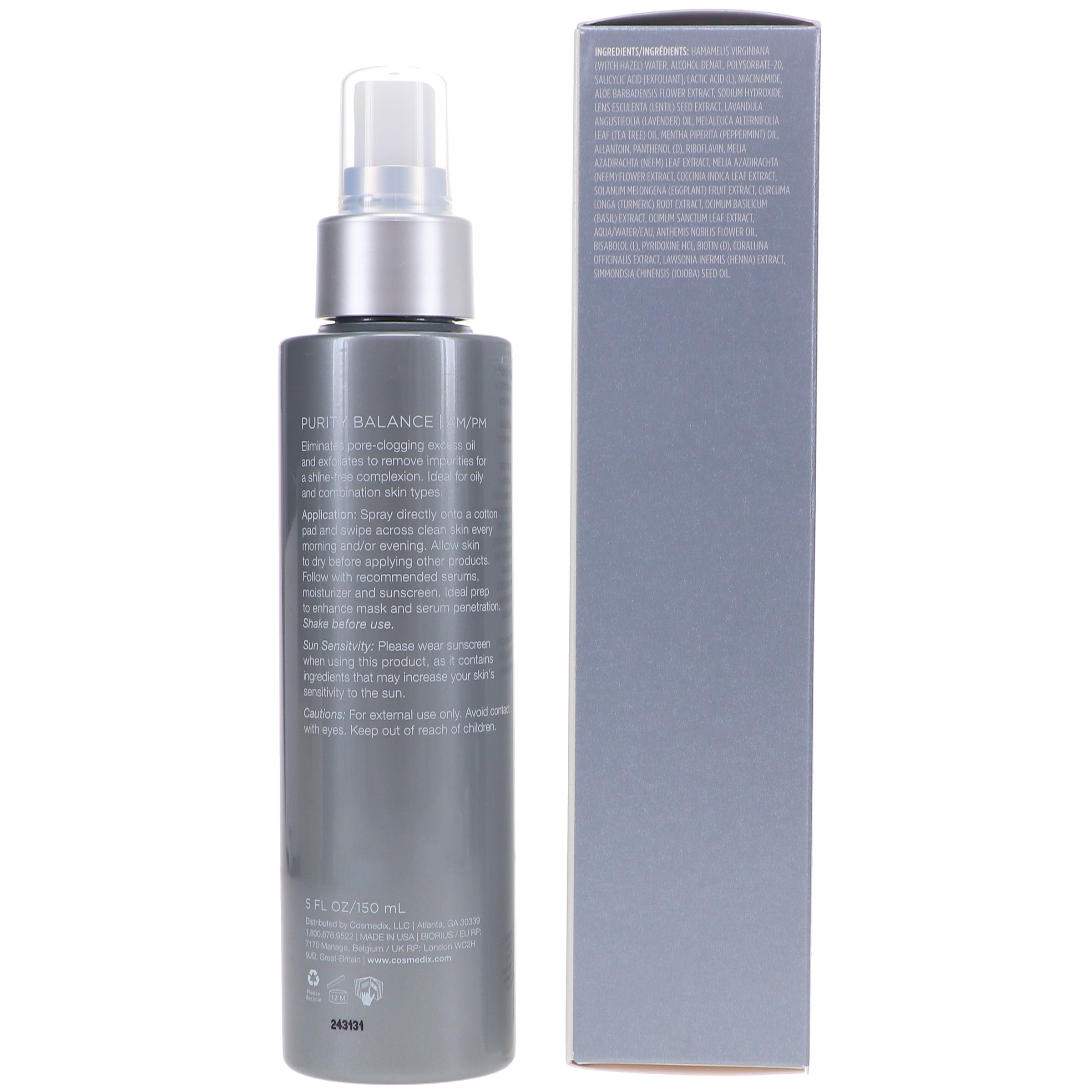 Cosmedix Purity Balance Exfoliating Prep Toner 5 oz