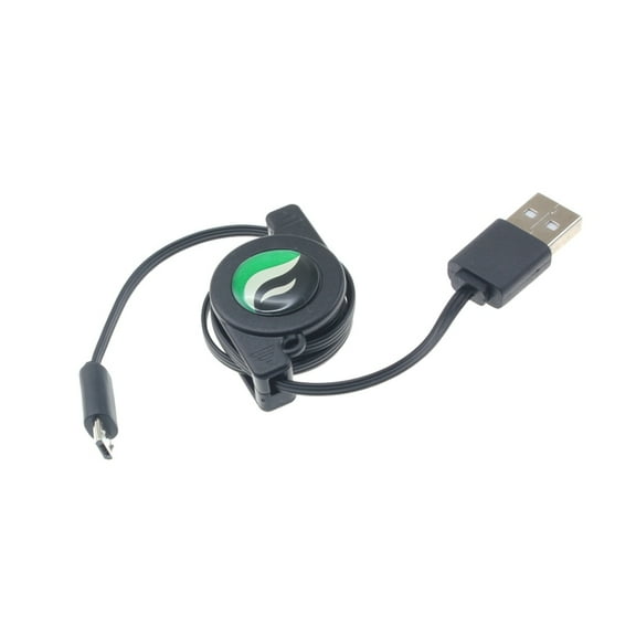 USB Cable for Motorola Moto e6 Phone - Retractable MicroUSB Charger Power Cord Sync Wire Fast Charge Black X7G