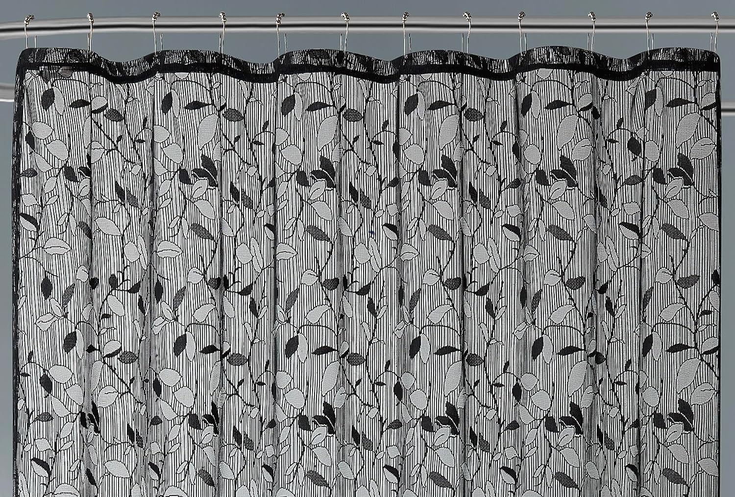 Warm Home Designs 36" W x 72" L Black Lace Shower Curtain. GR Black 36
