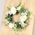 thumbnail image 2 of Simulation Camellia Hanging Garland Flower Wall Hanging Home Door Decoration Festival Ornament (Camellia Wreath 30cm, White), 2 of 4