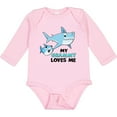 thumbnail image 3 of Inktastic My Grammy Loves Me with Cute Sharks Boys or Girls Long Sleeve Baby Bodysuit, 3 of 5