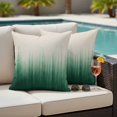 thumbnail image 4 of Green Ombre Stripe Outdoor Waterproof Pillow Covers, Abstract Art Modern Gradient Beige Decorative Square Throw Pillowcase Sofa Cushion Sham for Patio/Couch/Chair, 26"x26" 2 Pack, 4 of 8