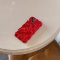 thumbnail image 4 of Compatible with iPhone 13 Pro Wavy Phone Case, Cute 3D Wave Bubble Pattern and Stylish Wavy Border Soft TPU Protection Shockproof Phone Case for Women Girls for iPhone 13 Pro, Red, 4 of 12