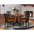 thumbnail image 2 of East West Furniture Hartland 5-piece Dining Table and Chairs in Black/Cherry, 2 of 4